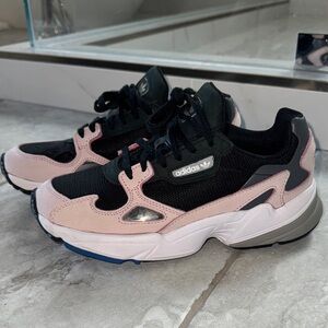 Adidas Falcon Women's Black and Pink Sneakers